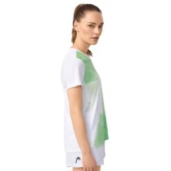 Tee-Shirt Femme Head Tie-Break Blanc/Vert -Tennis Compagnie Magasin tee shirt femme head tie break blancvert 2