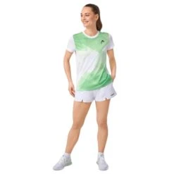 Tee-Shirt Femme Head Tie-Break Blanc/Vert -Tennis Compagnie Magasin tee shirt femme head tie break blancvert 4