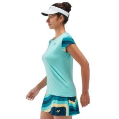 Tee-Shirt Femme Yonex Melbourne 2024 Turquoise -Tennis Compagnie Magasin tee shirt femme yonex melbourne 2024 turquoise 4