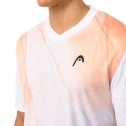 Tee-Shirt Head Topspin Blanc/Orange -Tennis Compagnie Magasin tee shirt head topspin blancorange 2