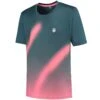 Tee-Shirt K-Swiss Hypercourt Print Crew 5 Vert/Rose